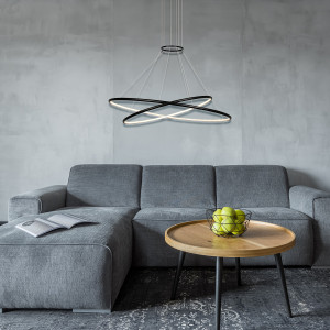 Lampa wisząca Halifax czarna LED 4000K