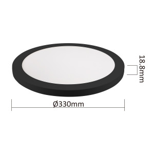 Plafon York czarny 2w1 LED 4000K