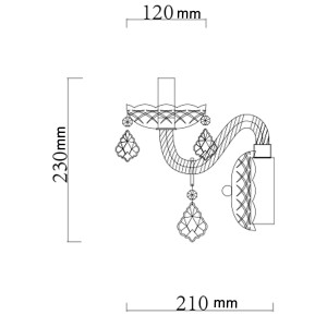 Kinkiet Cristallo srebrny 1xE14