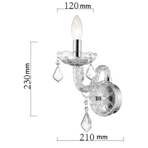 Kinkiet Cristallo srebrny 1xE14
