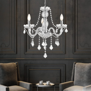 Lampa wisząca Cristallo srebrna 3xE14