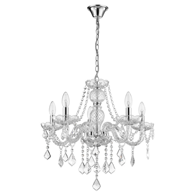 Lampa wisząca Cristallo srebrna 5xE14 - 8731