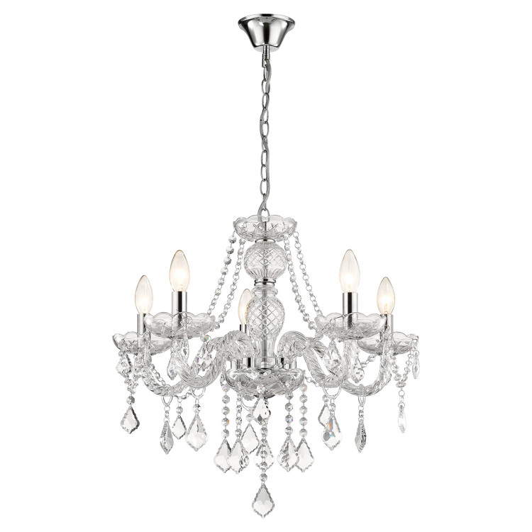 Lampa wisząca Cristallo srebrna 5xE14 - 8732