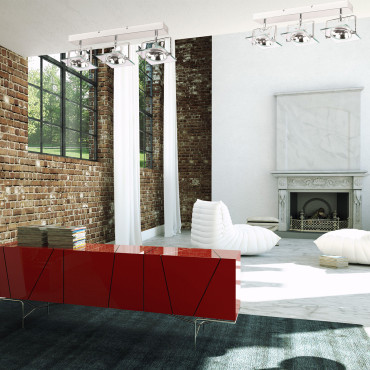 Plafon kinkiet Industrial srebrny 3xQR111