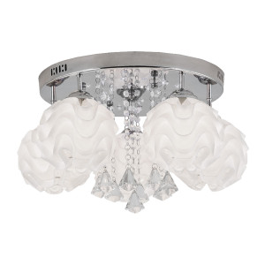 Ozdobny plafon Sada srebrny 5xE14 plus LED