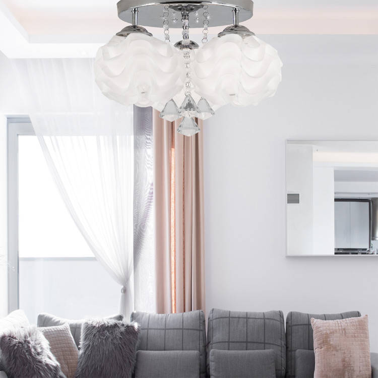 Ozdobny plafon Sada srebrny 3xE14 plus LED - 8971