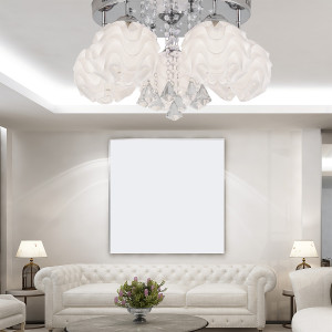 Ozdobny plafon Sada srebrny 5xE14 plus LED