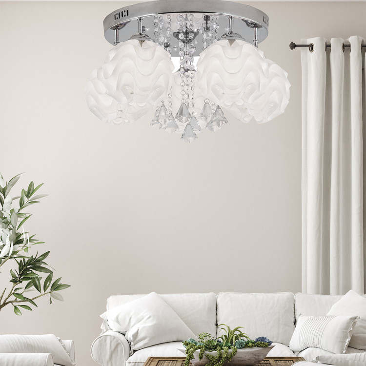 Ozdobny plafon Sada srebrny 5xE14 plus LED - 8980