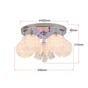 Ozdobny plafon Sada srebrny 5xE14 plus LED