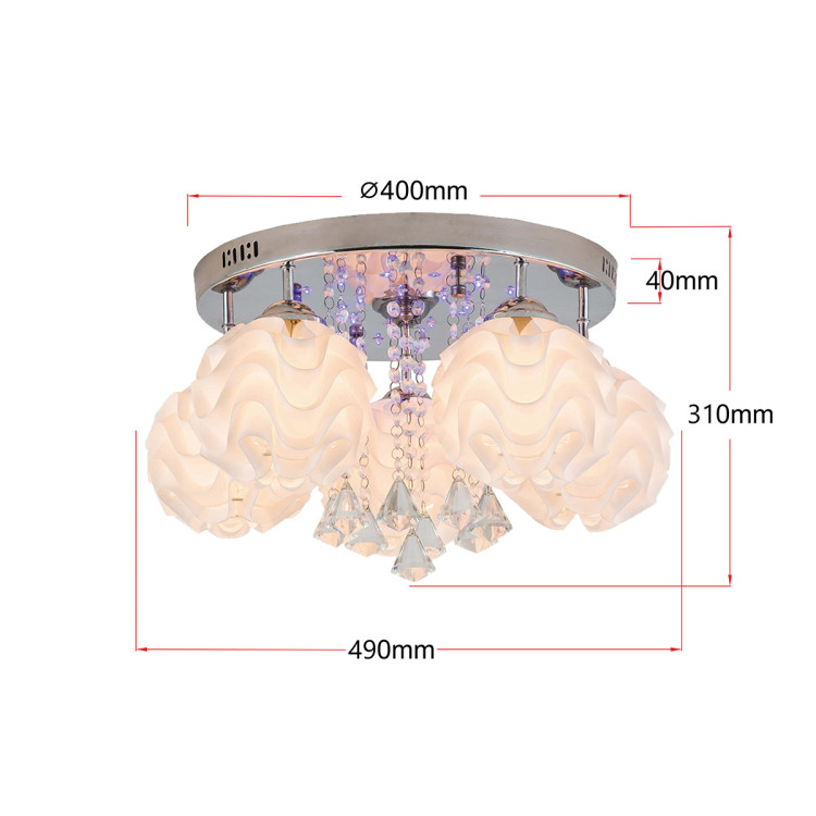 Ozdobny plafon Sada srebrny 5xE14 plus LED - 8981