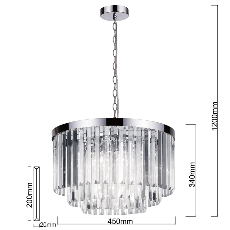 Lampa wisząca Vetro 5 srebrna 5xE14 - 8985