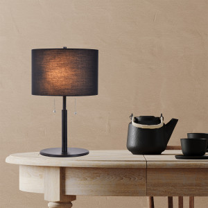 Lampa stołowa Fogo czarna 2xE27