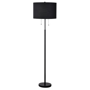 Lampa podłogowa Fogo czarna 2xE27
