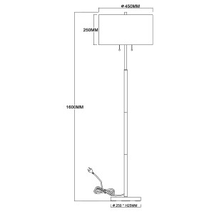 Lampa podłogowa Fogo czarna 2xE27