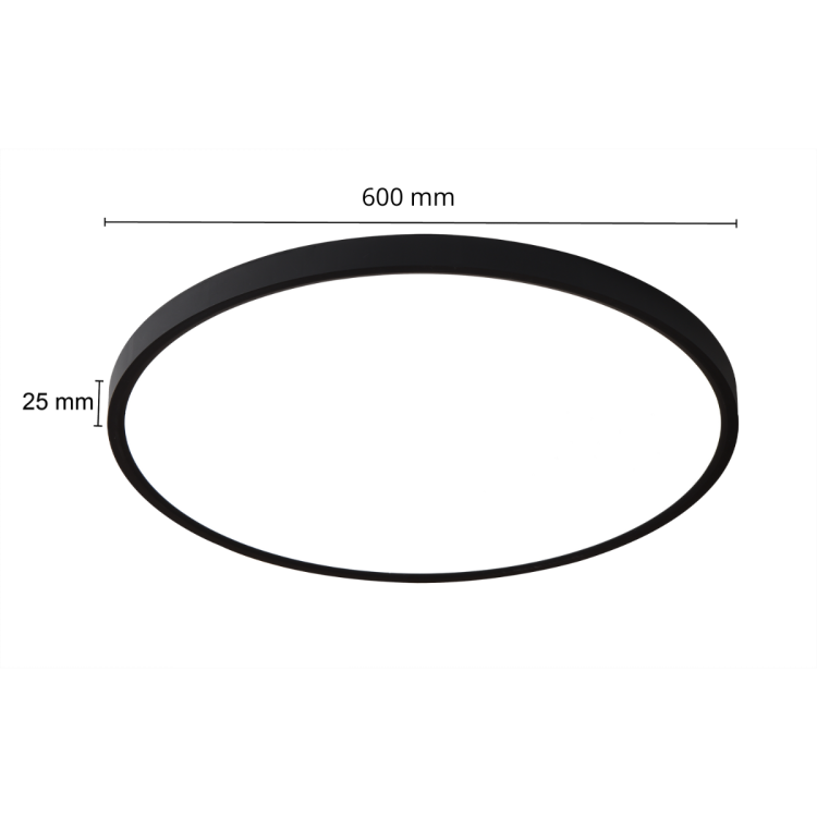 Plafon California 60 cm czarny LED CCT - 9205