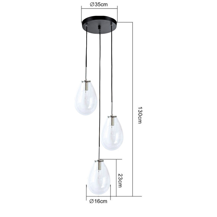 Lampa wisząca Fondi czarna 3xE14 - 9282