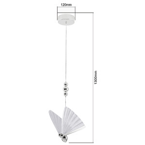 Lampa wisząca Mariposa 1 srebrna LED CCT