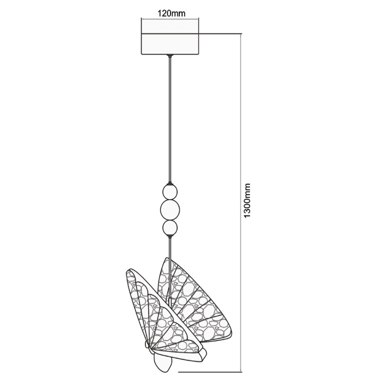 Lampa wisząca Mariposa 1 srebrna LED CCT - 9319