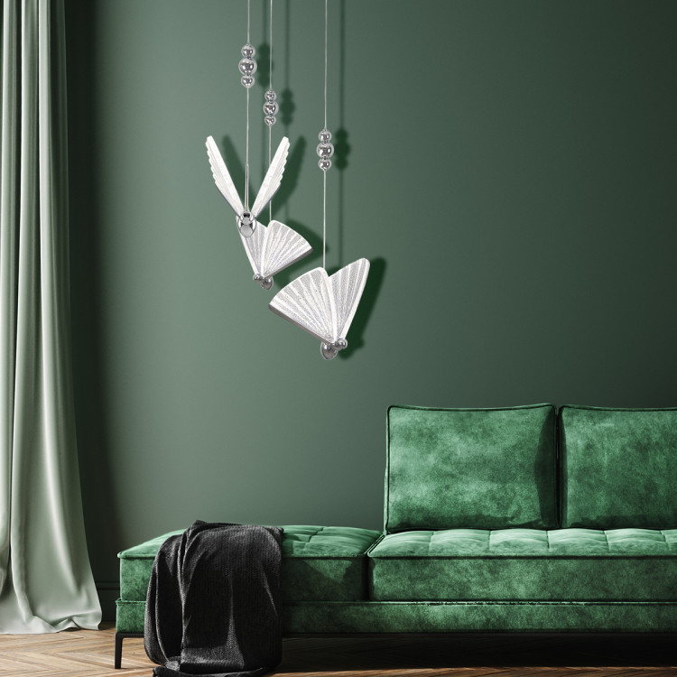 Lampa wisząca Mariposa 3 srebrna LED CCT - 9335