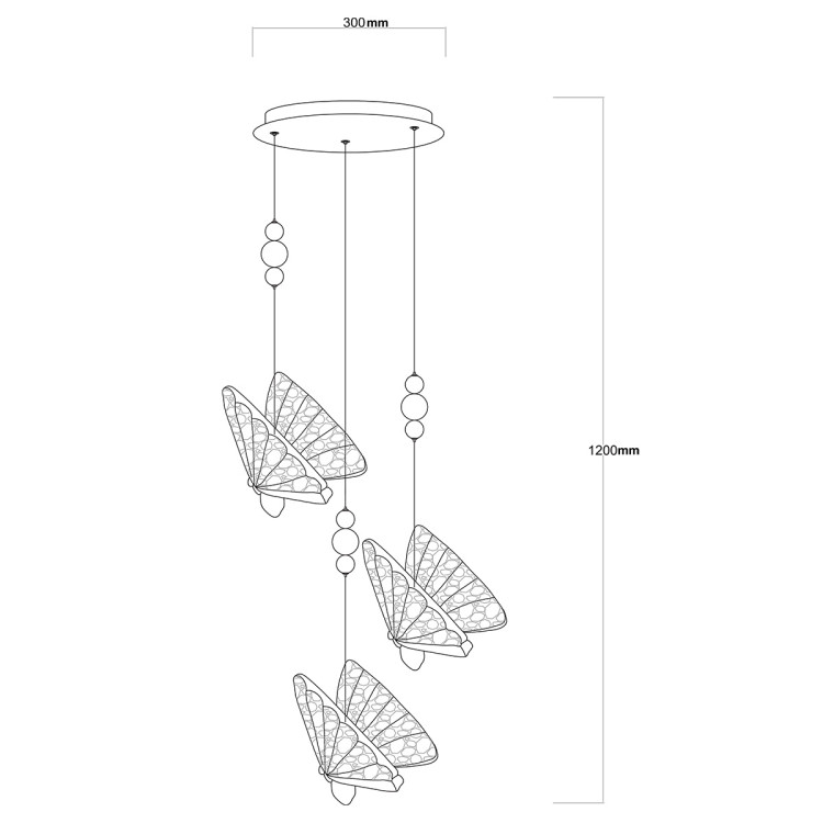 Lampa wisząca Mariposa 3 srebrna LED CCT - 9339
