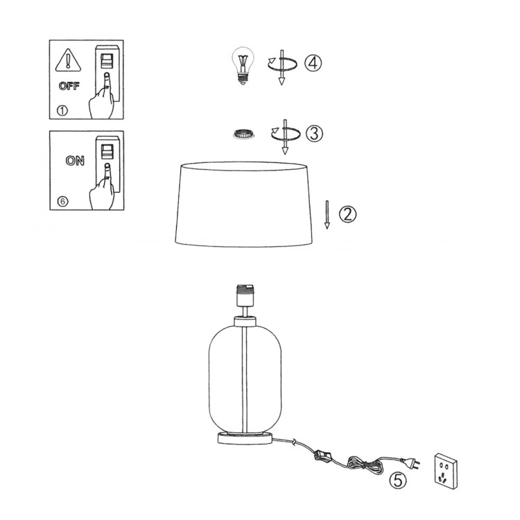 Lampa stołowa Amur niebieska 1xE27 - 9391
