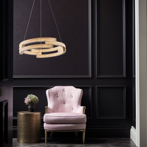 Lampa wisząca Tarja złota LED CCT