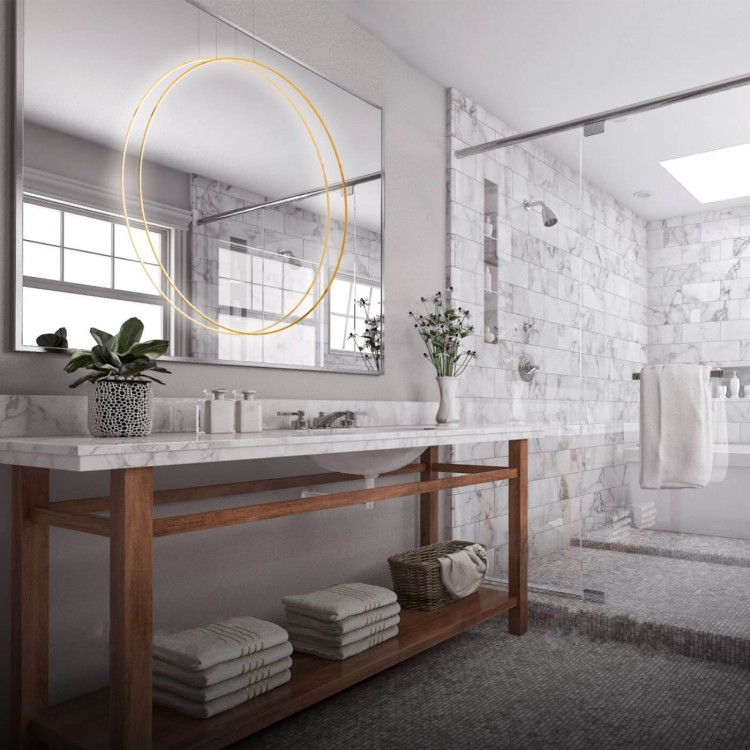 Lampa wisząca Mirror L złota IP44 LED CCT - 9459