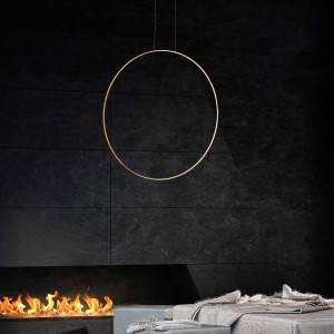 Lampa wisząca Mirror L złota IP44 LED CCT