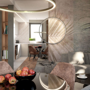 Lampa wisząca Mirror L złota IP44 LED CCT