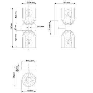Podwójny kinkiet Piega biały 2xE14