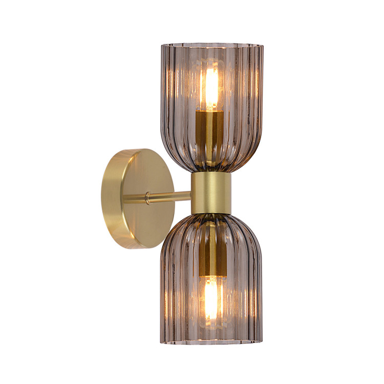 Podwójny kinkiet Piega dymny 2xE14 - 9545