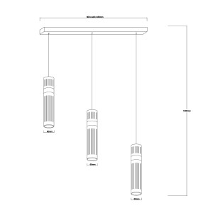 Lampa wisząca Ambiente 3 złota LED CCT