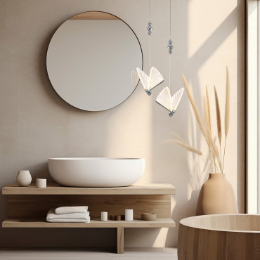 Lampa wisząca Mariposa 1 srebrna LED CCT