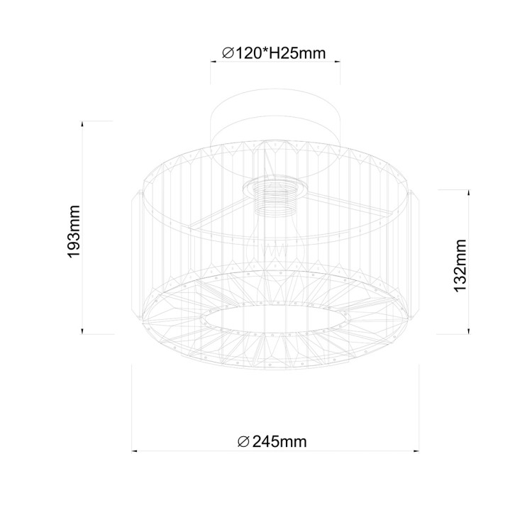 Plafon Vetro chrom 1xE27 - 9881