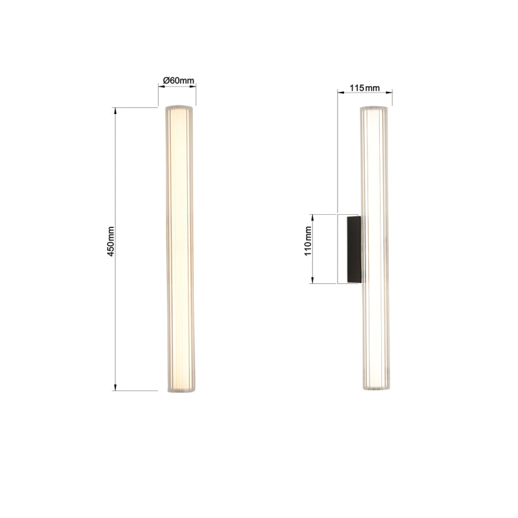 Kinkiet Linea 45 cm czarny LED CCT - 9902