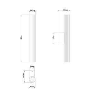Kinkiet Linea 45 cm złoty LED CCT